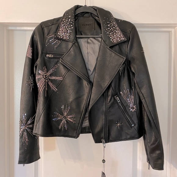 beaded leather jacket